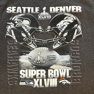 NFL Seattle Seahawks & Denver Gray T-Shirt Flashback to 2014
